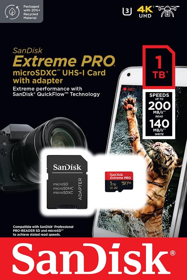 Carte Mémoire SanDisk Extrême Pro 1To + Adaptateur