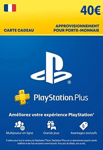 Carte d'Approvisionnement pour porte monnaie PlayStation Plus 40euro