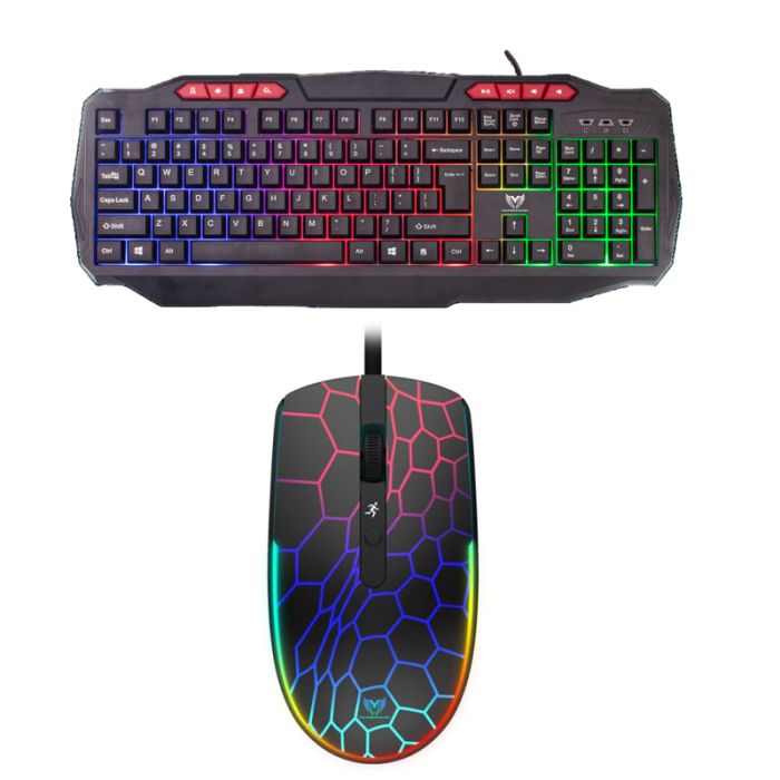 Pack Gamer Clavier Filaire & Souris StarWave GCM1093 RGB Noir