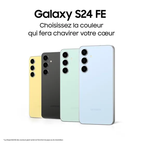 Samsung Galaxy S24 FE 5G 8GO 256GO - Jaune + Chargeur Gratuit 25W