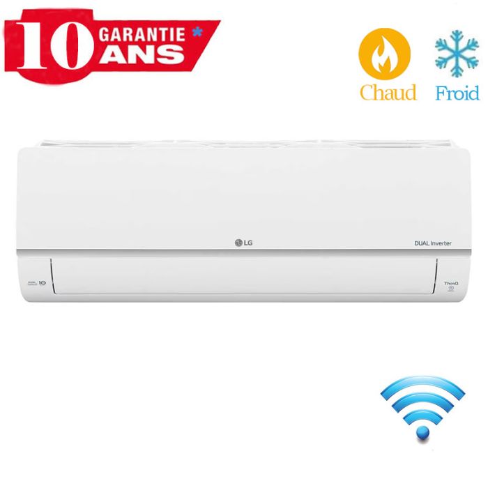 Climatiseur Dual Inverter LG 12000 BTU Chaud & Froid - Smart - 3 ans Garantie- Blanc