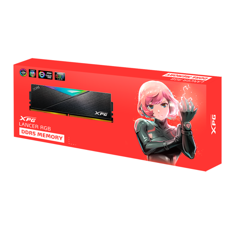 Barrette De Mémoire XPG Lancer 64Go (2*32Go) 5600 DDR5 RGB Noir