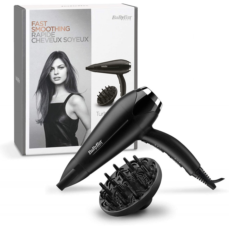 Sèche-Cheveux Babyliss Turbo Shine D572DE 2200W - Noir & Argent