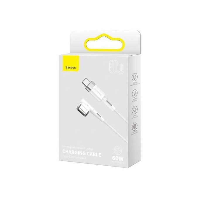 Câble de charge magnétique 60W Type-C Vers Ports en forme de L - Compatible Apple MacBook