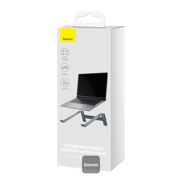 Support pour ordinateur portable de bureau Baseus Ultra Stable Series - Réglable sur 4 vitesses - Gris sidéral