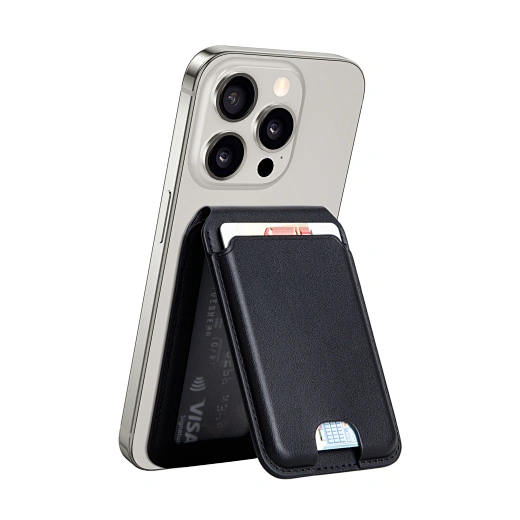 Portefeuille Magnétique WiWu 2en1 avec Forte Absorption Magnétique - Noir