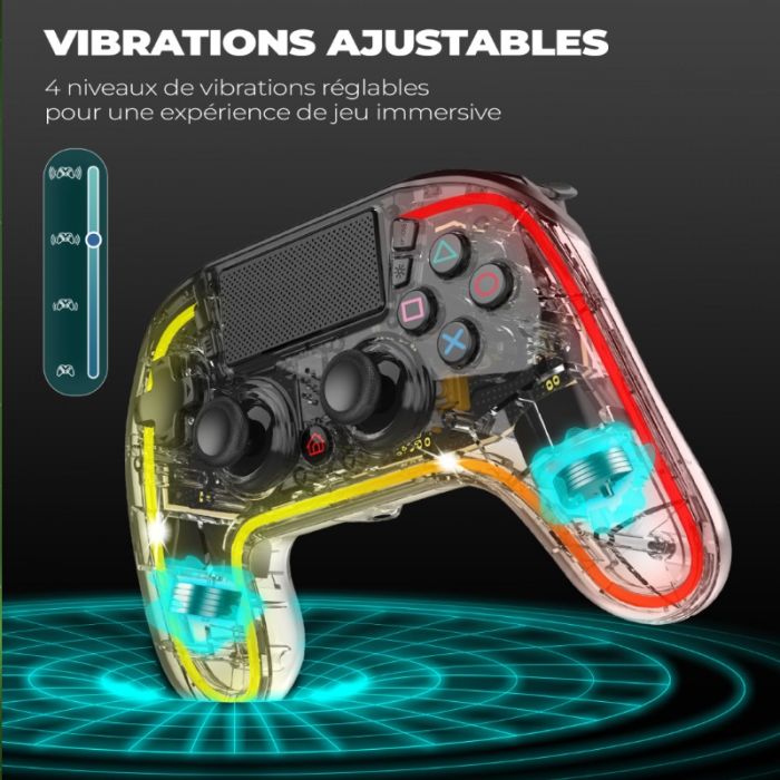Manette de Jeu Sans Fil Spirit Of Gamer Néon - Transparente