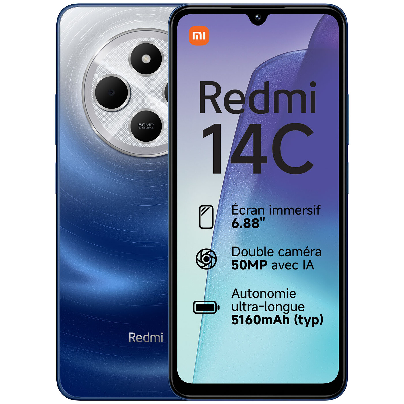 Xiaomi Redmi 14C 4GO 128GO - Bleu + Écouteur Gratuit