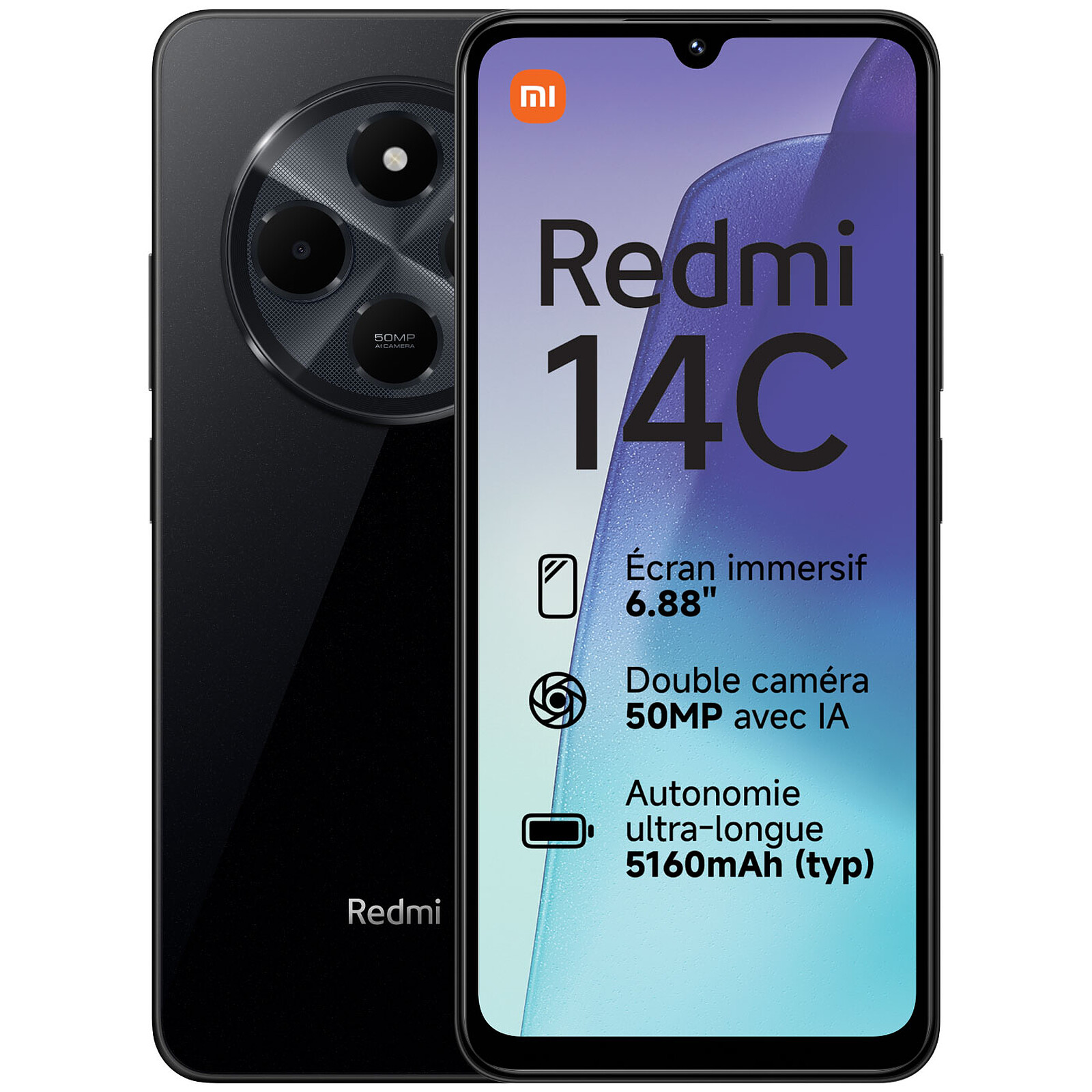 Xiaomi Redmi 14C 4GO 128GO - Noir + Écouteur Gratuit