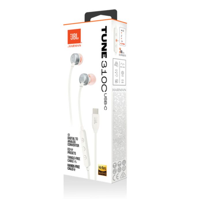 Écouteur Filaire JBL T310C USB-C -Blanc