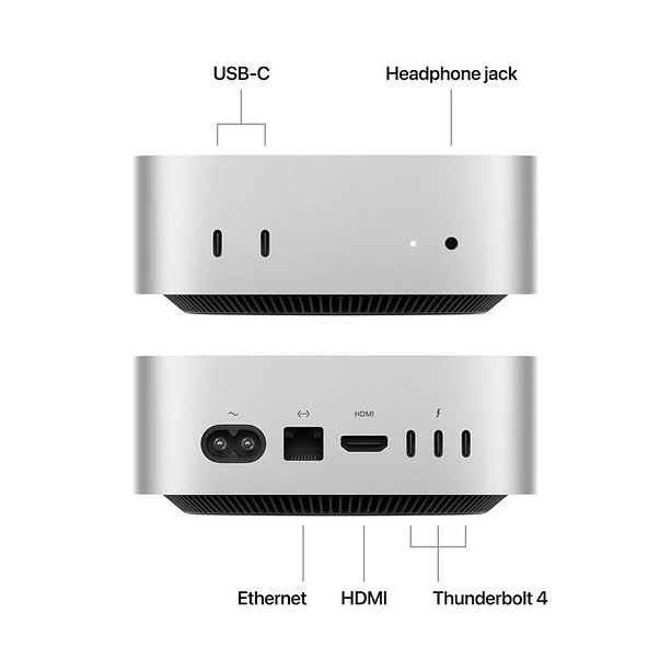 Mac mini Puce Apple M4 512GO 16GO - CPU 10coeurs- GPU 10coeurs