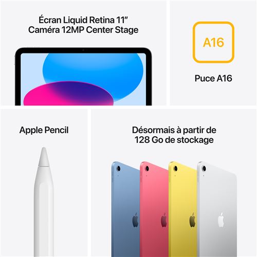 Apple - iPad 11" A16 128 Go 5G 2025 - Rose