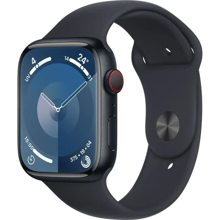 Apple Watch Series 9 GPS - 45mm - Boîtier Midnight Aluminium - Bracelet Midnight Sport Band - S/M