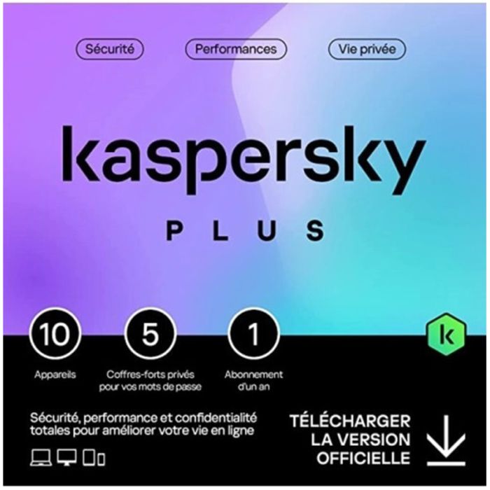 Antivirus KASPERSKY Plus – Licence 3 Postes / 1 An