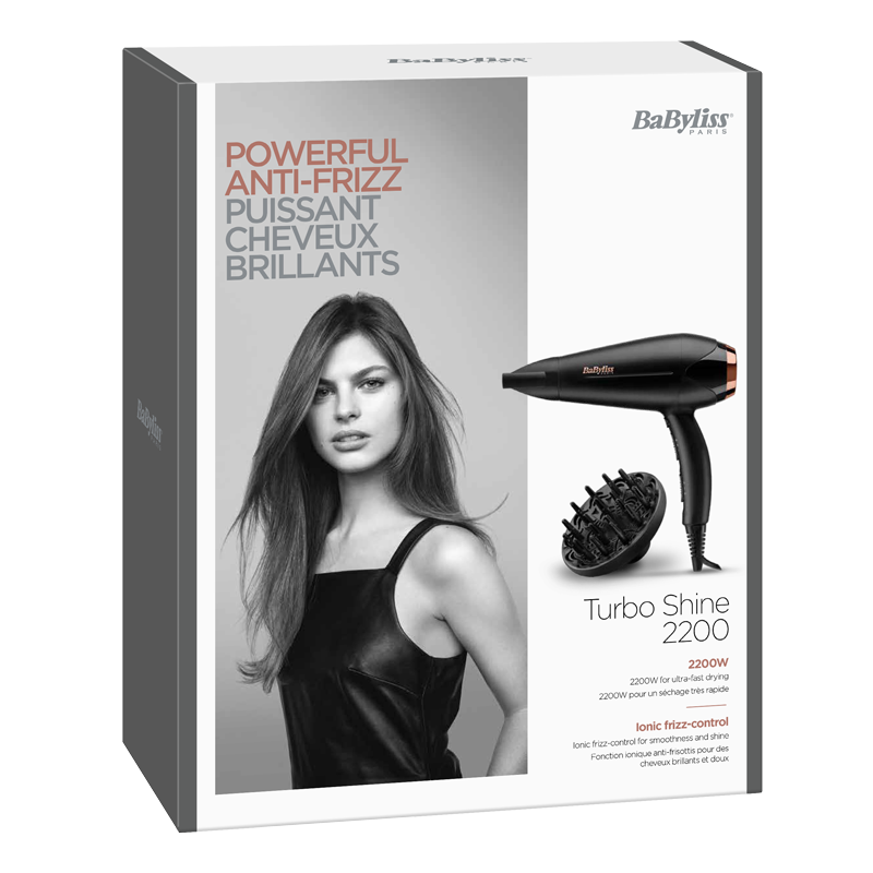 Sèche-Cheveux Babyliss Turbo Shine D570DE 2200W - Noir & Gold