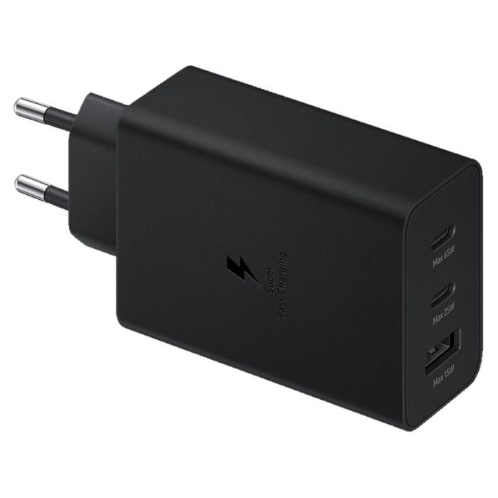 Adaptateur de charge SAMSUNG Trois Ports (USB Type-C/ USB-A) 65W - Noir