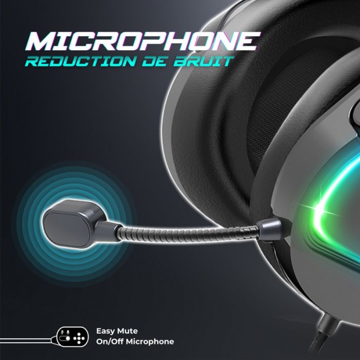 Micro Casque Gaming Filaire Spirit Of Gamer Pro H6 RGB - Noir