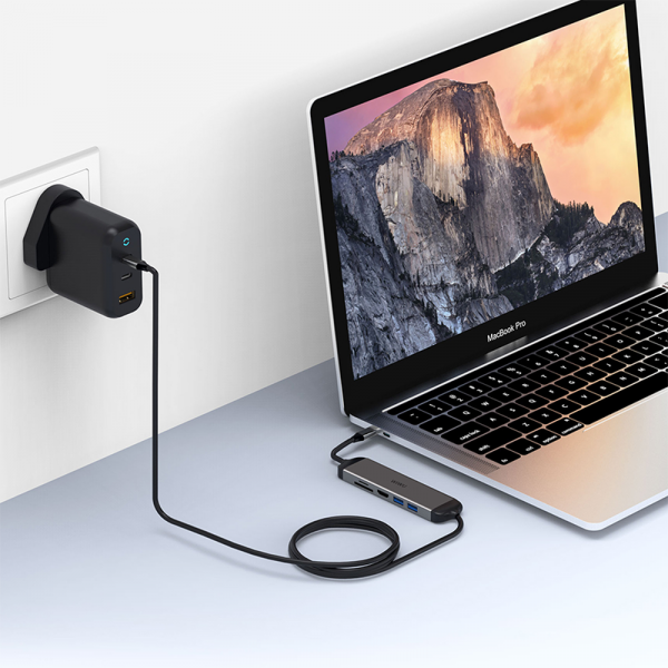 WIWU ALPHA 5 IN 1 USB-C HUB A521H - GRAY