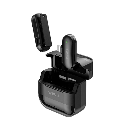 Mini Microphone Lightning Sans Fil WiWu pour Smartphone - Noir