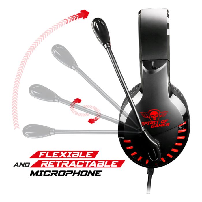 Micro Casque Gaming Filaire Spirit Of Gamer Pro H3 - Noir & Rouge