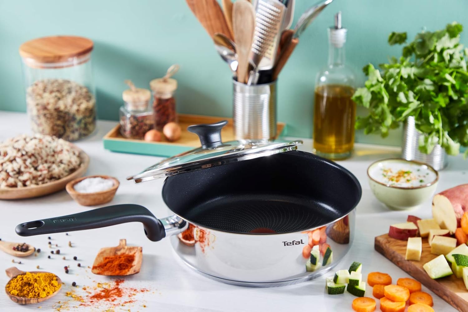 Sauteuse Tefal Primary 24 cm avec Couvercle en Inox