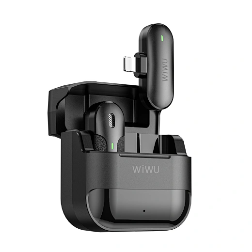 Mini Microphone Lightning Sans Fil WiWu pour Smartphone - Noir