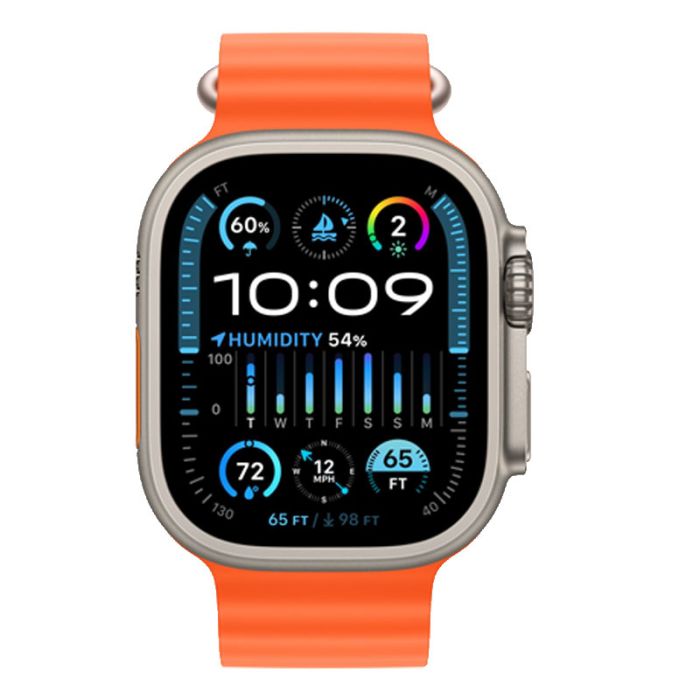 Apple Watch Ultra 2 - GPS - 49mm - Boîtier en Titane et Bracelet Orange Océan