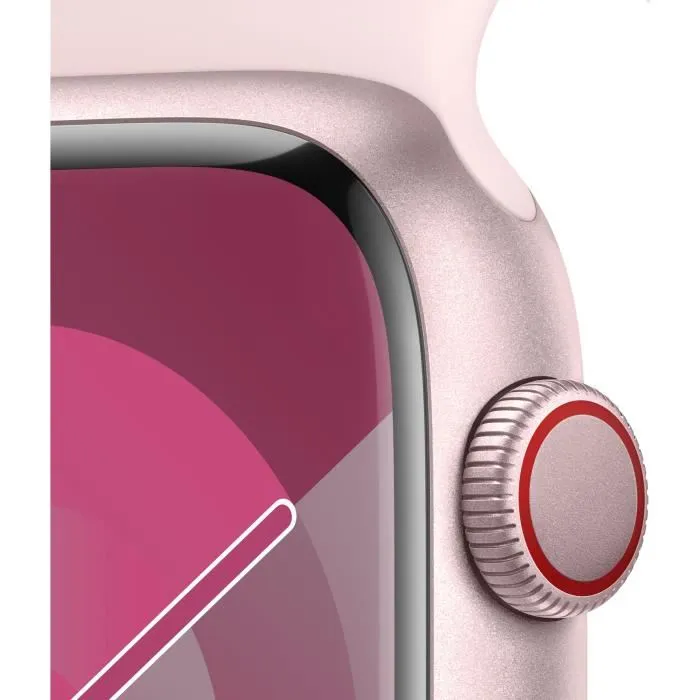 Apple Watch Series 9 GPS - 45mm - Boîtier Pink Aluminium - Bracelet Light Pink Sport Band - S/M