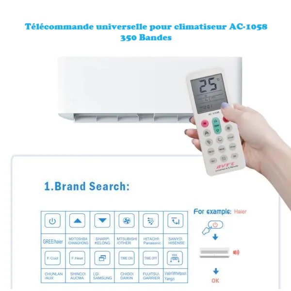 Télécommande Universelle Pour Climatiseur AC-1058